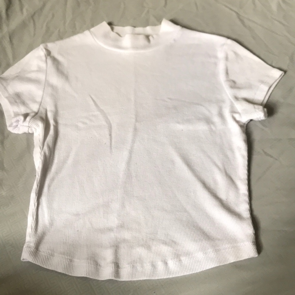 White Turtle Neck Crop top
